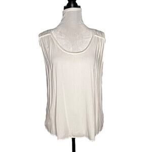 YFB Gauze Sleeveless Top White Size Medium